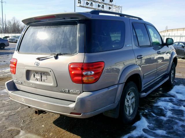 5TDBT48A92S117659 - 2002 TOYOTA SEQUOIA LI GRAY photo 4