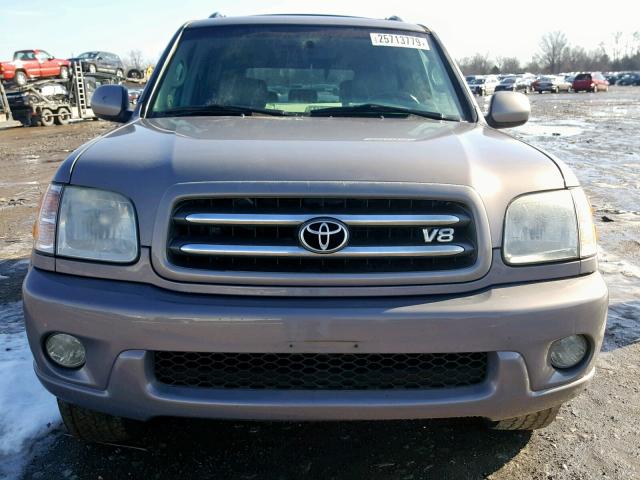 5TDBT48A92S117659 - 2002 TOYOTA SEQUOIA LI GRAY photo 9