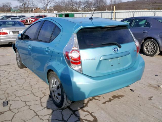 JTDKDTB33C1003981 - 2012 TOYOTA PRIUS C BLUE photo 3