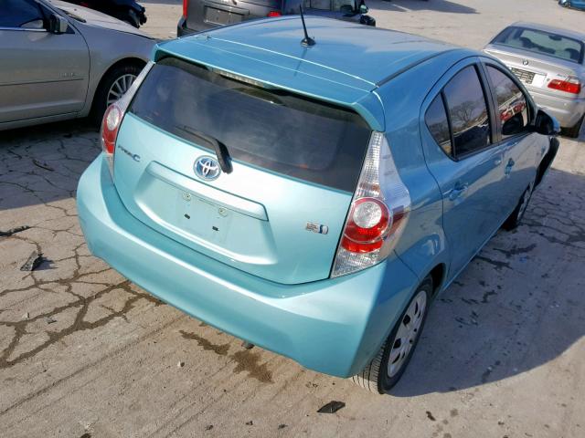 JTDKDTB33C1003981 - 2012 TOYOTA PRIUS C BLUE photo 4