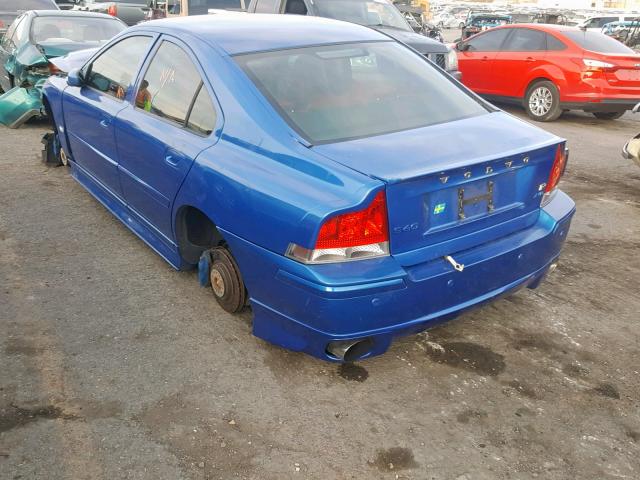 YV1RH527462557069 - 2006 VOLVO S60 R BLUE photo 3