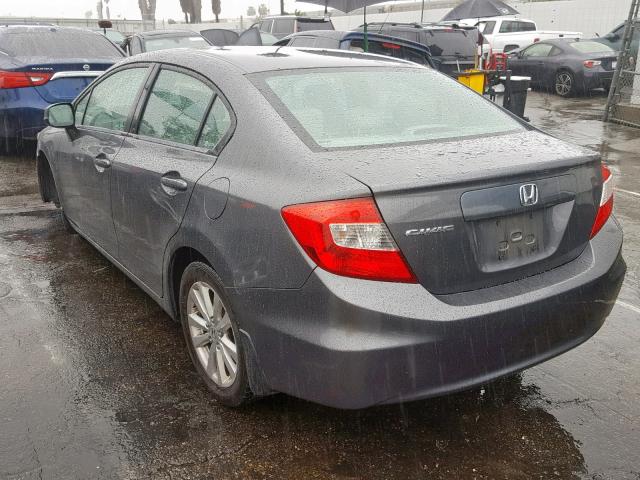 19XFB2F92CE358900 - 2012 HONDA CIVIC EXL GRAY photo 3