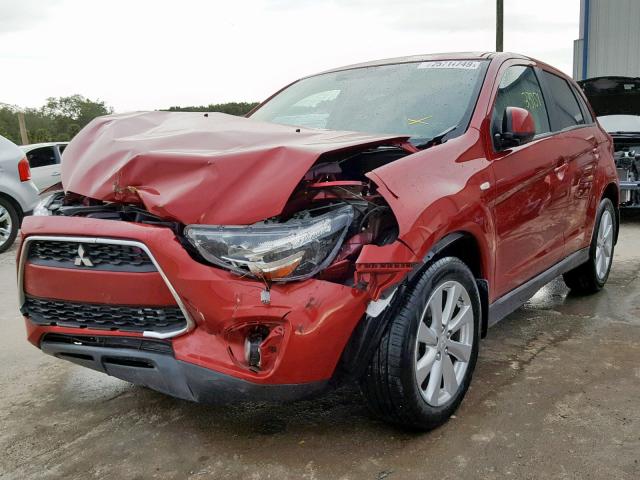 4A4AP3AU0FE054440 - 2015 MITSUBISHI OUTLANDER RED photo 2