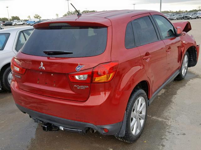 4A4AP3AU0FE054440 - 2015 MITSUBISHI OUTLANDER RED photo 4