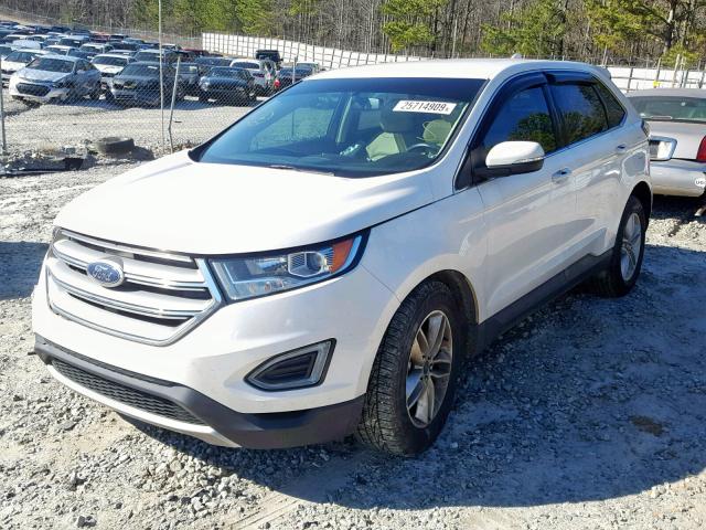 2FMTK3J98FBB41746 - 2015 FORD EDGE SEL WHITE photo 2