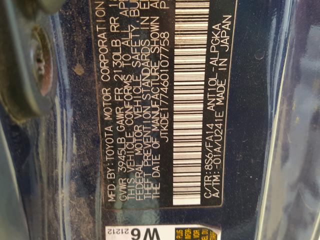 JTKDE177460107758 - 2006 TOYOTA SCION TC 蓝色 照片 10