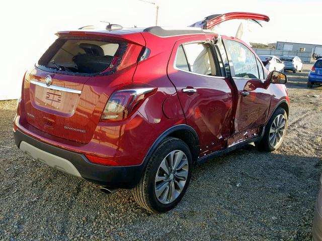 KL4CJASB9JB699952 - 2018 BUICK ENCORE PRE RED photo 4