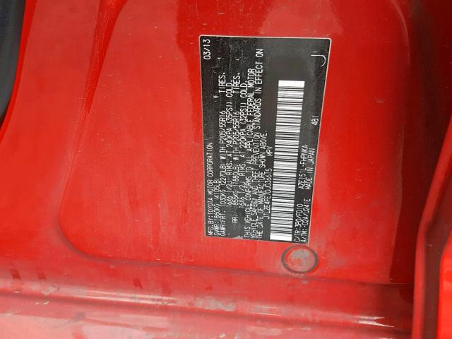 JTLZE4FE7DJ036615 - 2013 TOYOTA SCION XB Қызыл фото 10