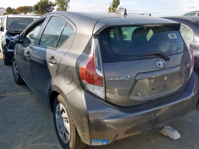 JTDKDTB31F1576608 - 2015 TOYOTA PRIUS C GRAY photo 3