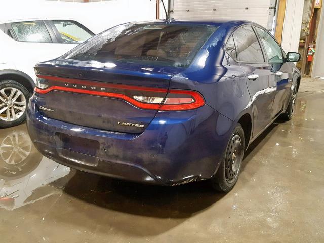 1C3CDFCA3DD142077 - 2013 DODGE DART LIMIT BLUE photo 4