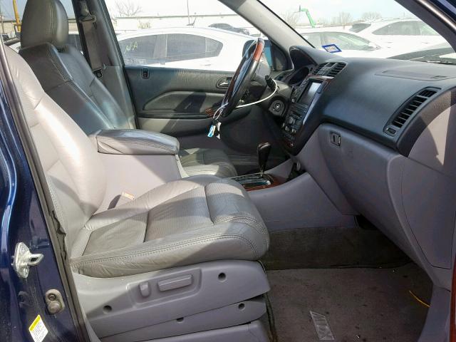 2HNYD18904H529010 - 2004 ACURA MDX TOURIN BLUE photo 5