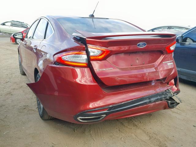 3FA6P0K98GR220116 - 2016 FORD FUSION TIT RED photo 3