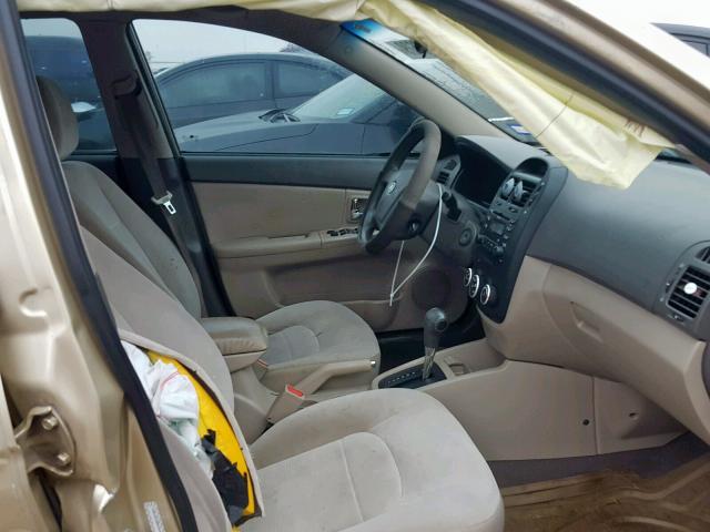 KNAFE221X95653834 - 2009 KIA SPECTRA EX GOLD photo 5