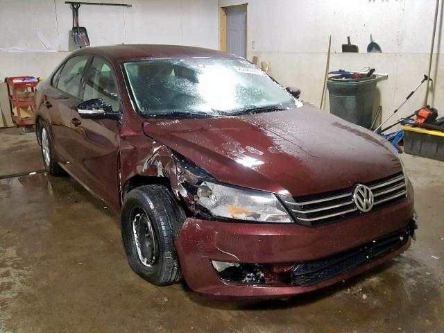 1VWAP7A33DC138893 - 2013 VOLKSWAGEN PASSAT S BURGUNDY photo 1