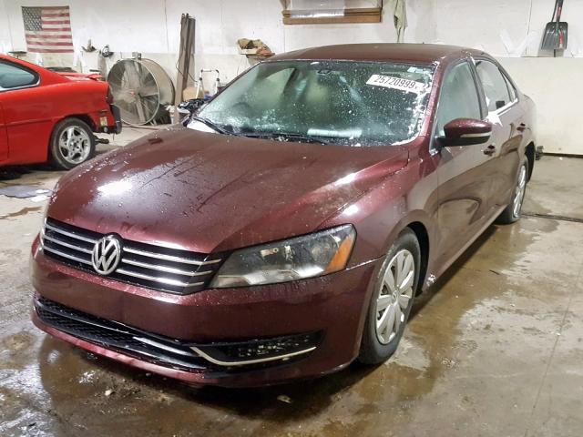 1VWAP7A33DC138893 - 2013 VOLKSWAGEN PASSAT S BURGUNDY photo 2