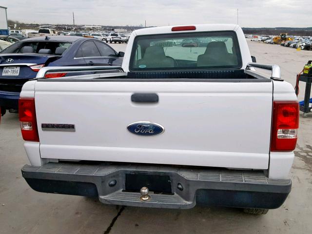 1FTYR10D97PA90378 - 2007 FORD RANGER WHITE photo 6