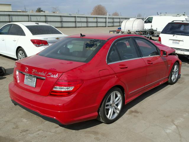 WDDGF4HBXCA679113 - 2012 MERCEDES-BENZ C 250 RED photo 4