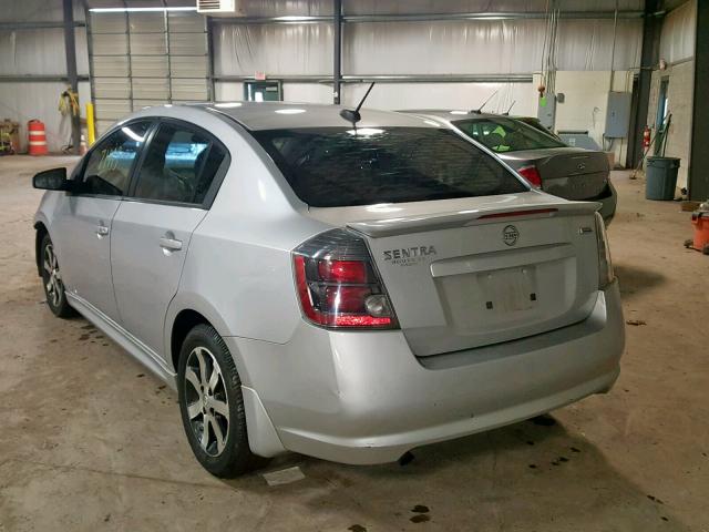 3N1AB6AP0CL638417 - 2012 NISSAN SENTRA 2.0 SILVER photo 3