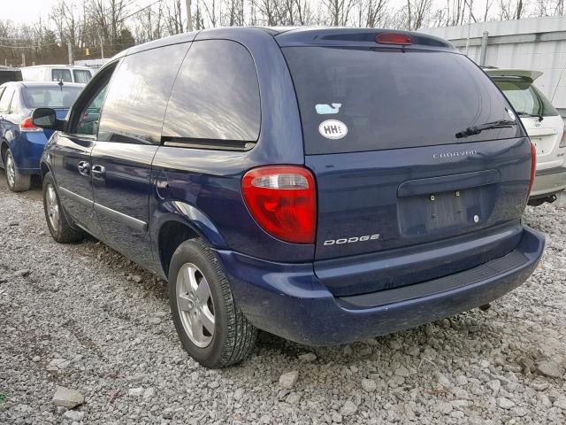 1D4GP45R15B351278 - 2005 DODGE CARAVAN SX BLUE photo 3