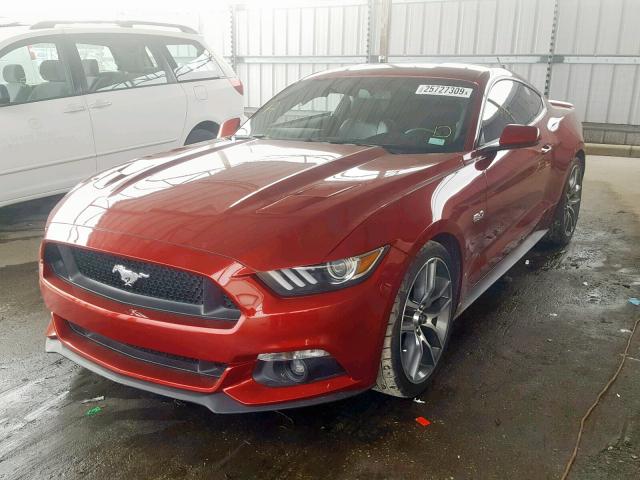 1FA6P8CF5G5277542 - 2016 FORD MUSTANG GT RED photo 2