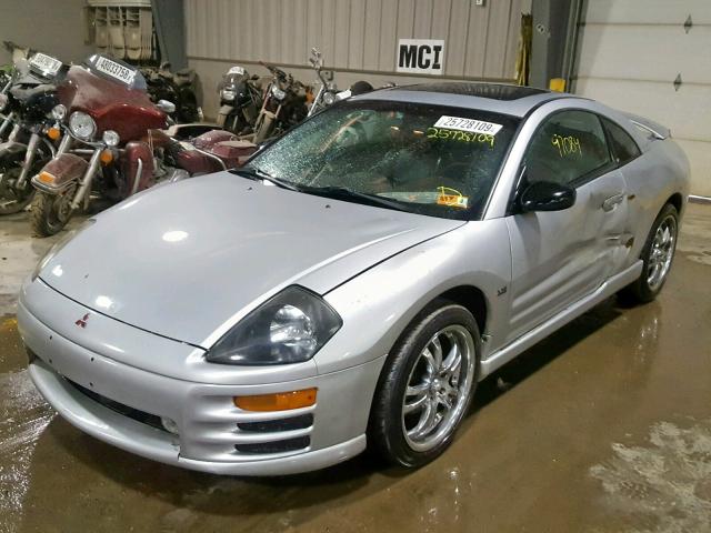 4A3AC54L6YE150588 - 2000 MITSUBISHI ECLIPSE GT GRAY photo 2