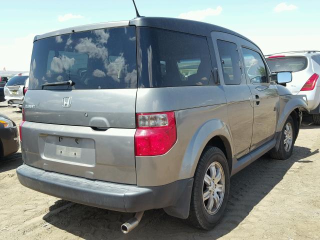 5J6YH187X7L009052 - 2007 HONDA ELEMENT EX GRAY photo 4