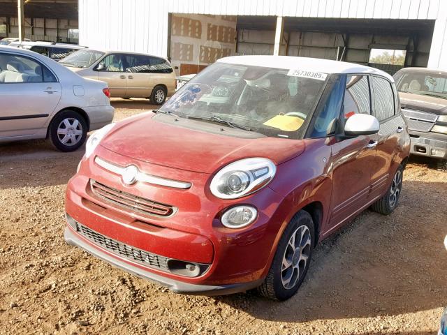 ZFBCFABH7EZ026783 - 2014 FIAT 500L EASY RED photo 2