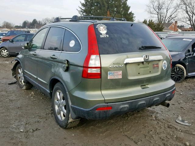 JHLRE48797C102927 - 2007 HONDA CR-V EXL GREEN photo 3