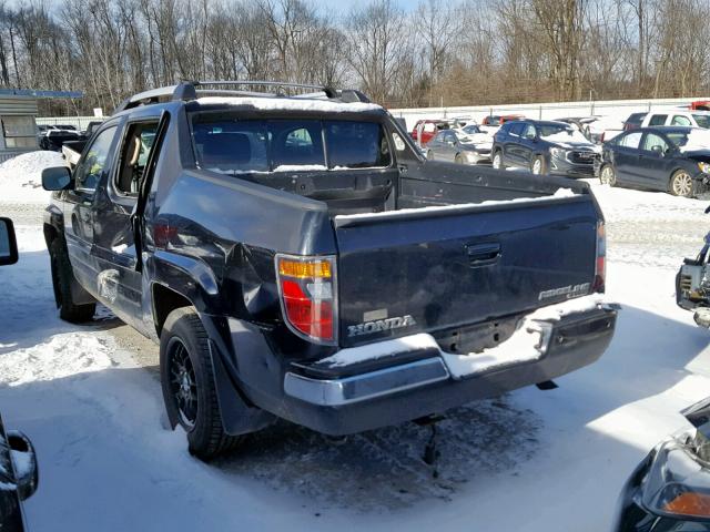 2HJYK16586H525703 - 2006 HONDA RIDGELINE BLACK photo 3