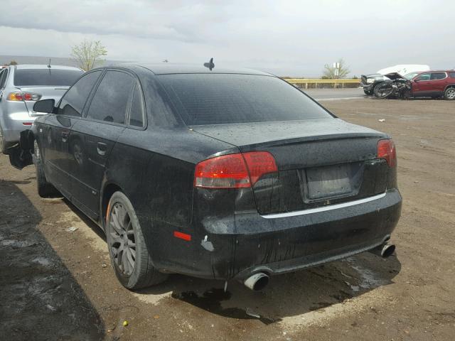 WAUDF78E28A139252 - 2008 AUDI A4 2.0T QU BLACK photo 3