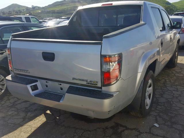 2HJYK16217H508328 - 2007 HONDA RIDGELINE SILVER photo 4