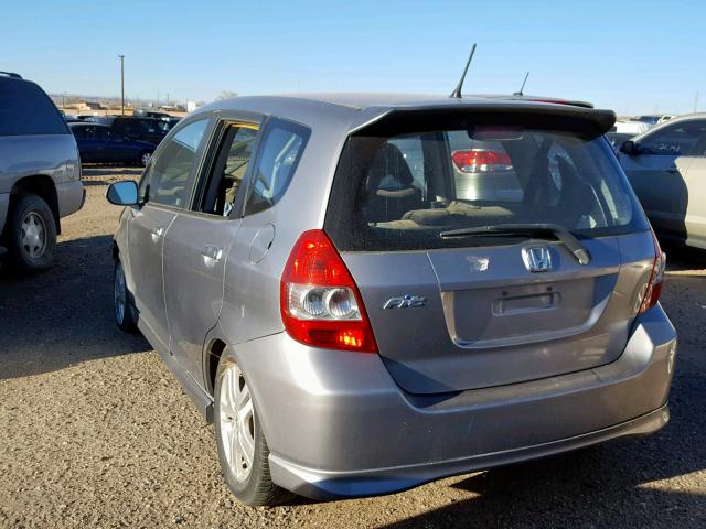 JHMGD386X7S067540 - 2007 HONDA FIT S GRAY photo 3