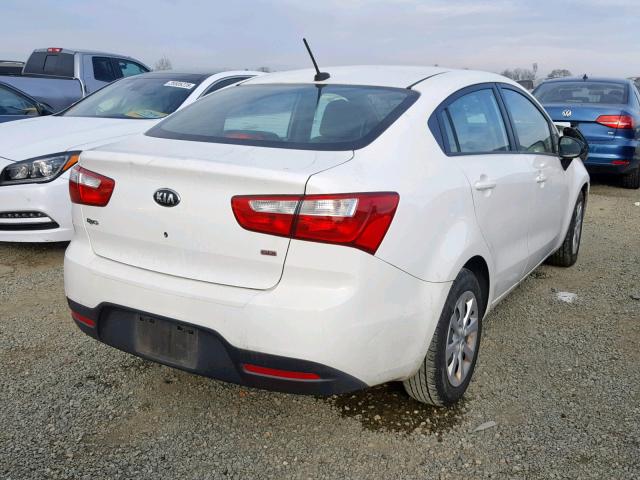 KNADM4A3XD6291063 - 2013 KIA RIO LX WHITE photo 4