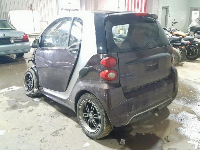 WMEEJ3BA0DK717665 - 2013 SMART FORTWO PUR PURPLE photo 3