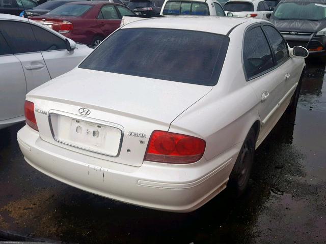 KMHWF25H54A029119 - 2004 HYUNDAI SONATA GL WHITE photo 4