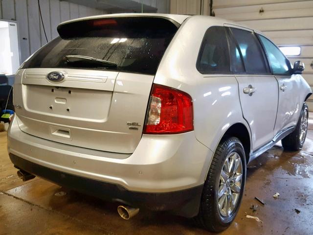 2FMDK4JC6DBA47559 - 2013 FORD EDGE SEL SILVER photo 4