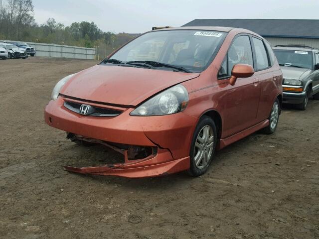 JHMGD37668S026681 - 2008 HONDA FIT SPORT ORANGE photo 2