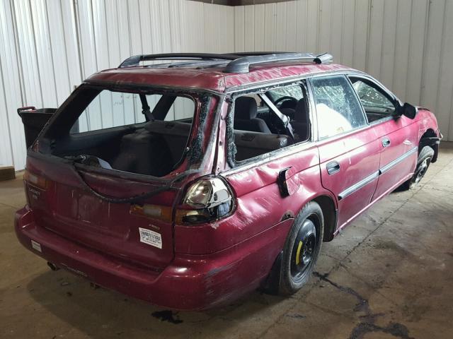 4S3BK4353V7320588 - 1997 SUBARU LEGACY L RED photo 4