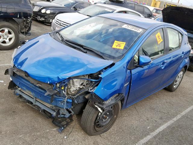 JTDKDTB33F1092309 - 2015 TOYOTA PRIUS C BLUE photo 2