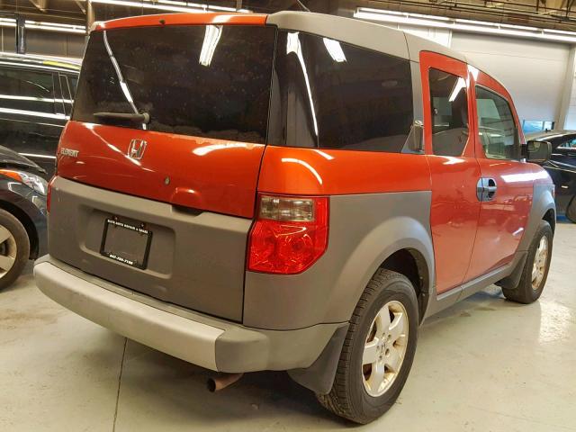 5J6YH28533L015192 - 2003 HONDA ELEMENT EX ORANGE photo 4