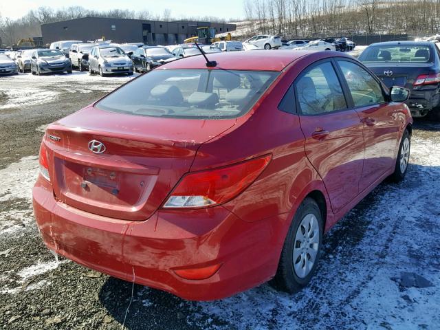 KMHCT4AE6GU032018 - 2016 HYUNDAI ACCENT SE RED photo 4