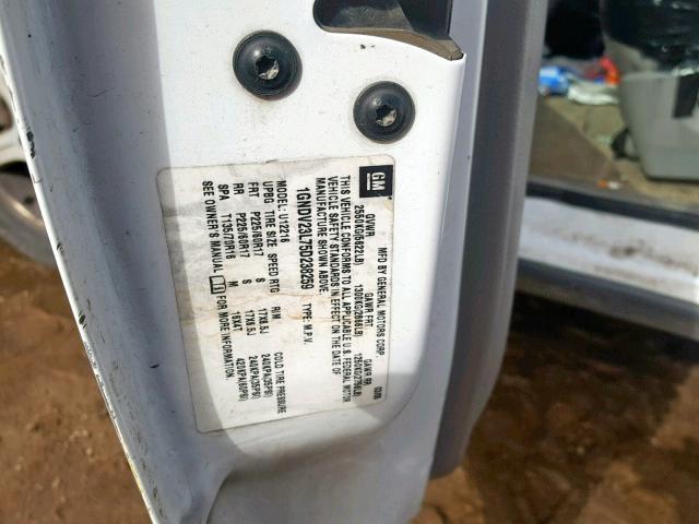 1GNDV23L75D238259 - 2005 CHEVROLET UPLANDER L Ağ foto 10