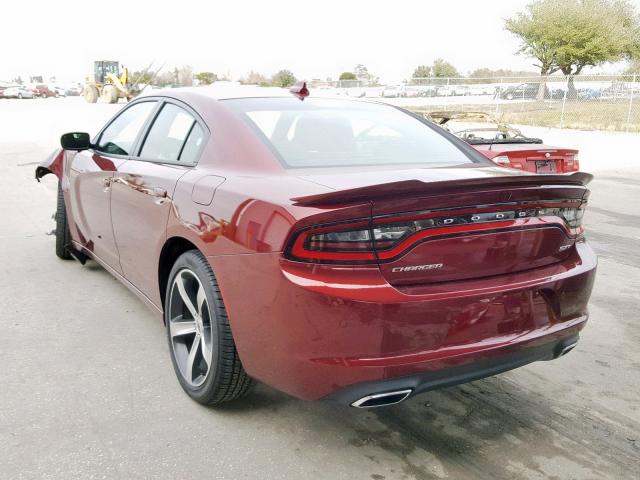 2C3CDXHG4HH599220 - 2017 DODGE CHARGER SX MAROON photo 3