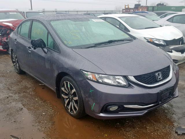 19XFB2F93FE020233 - 2015 HONDA CIVIC EXL GRAY photo 1