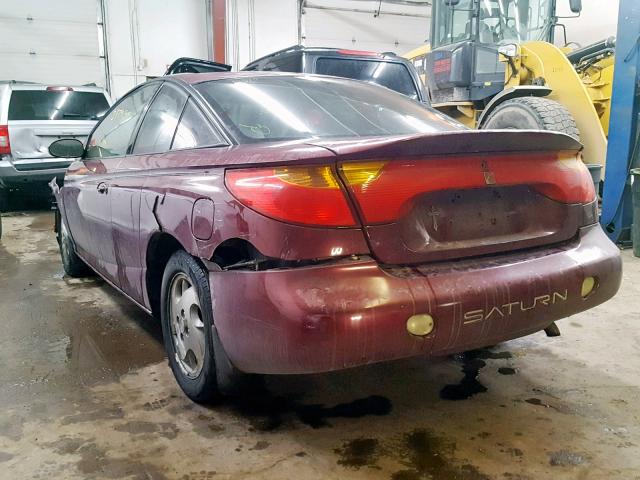 1G8ZY127X2Z187188 - 2002 SATURN SC2 MAROON photo 3