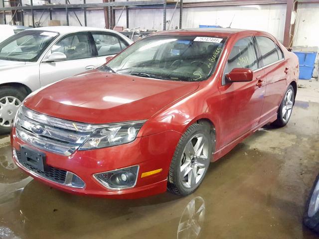 3FAHP0KC2AR102851 - 2010 FORD FUSION SPO BURGUNDY photo 2