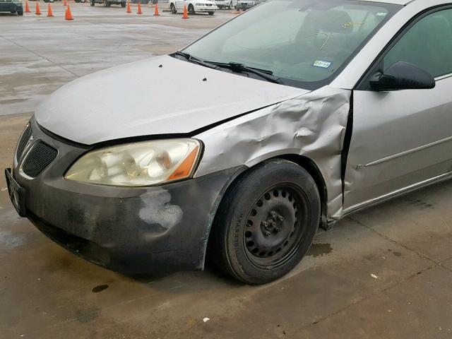 1G2ZF58B074174036 - 2007 PONTIAC G6 VALUE L SILVER photo 9