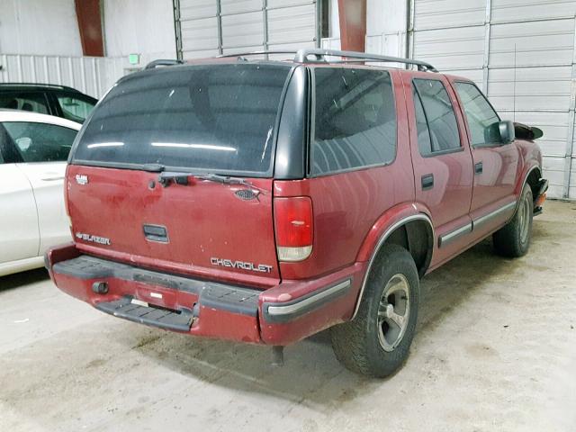 1GNCS13WXX2143301 - 1999 CHEVROLET BLAZER RED photo 4