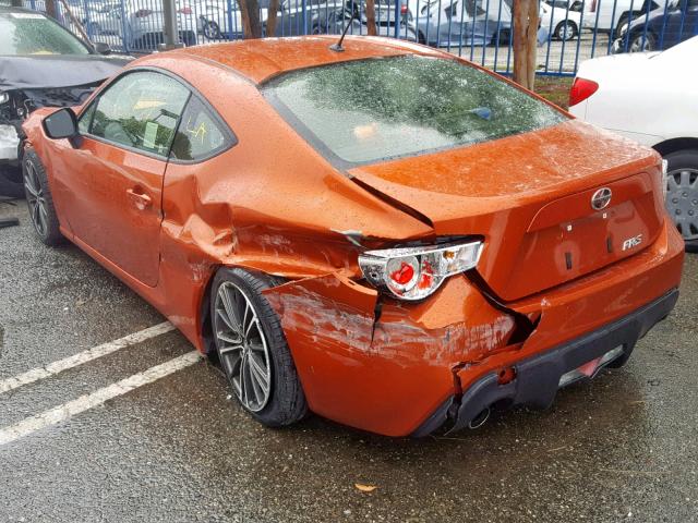 JF1ZNAA1XD2728110 - 2013 SCION FRS ORANGE photo 3