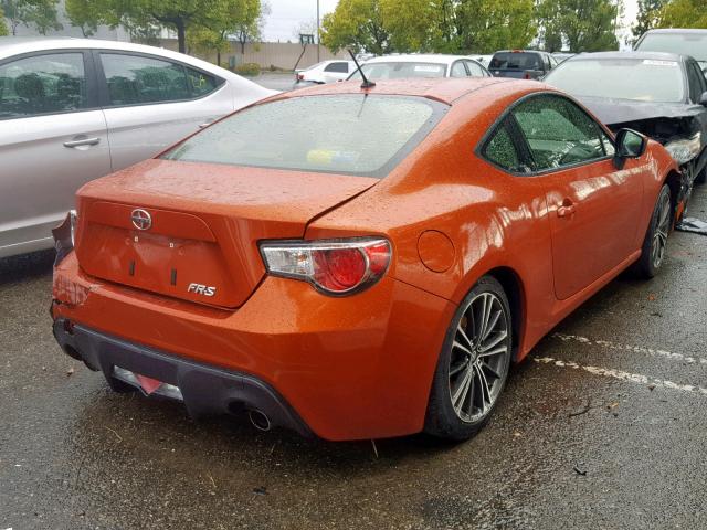 JF1ZNAA1XD2728110 - 2013 SCION FRS ORANGE photo 4